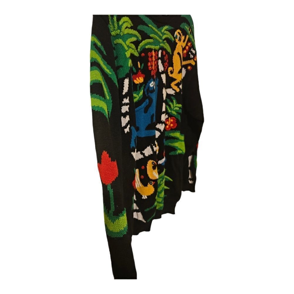 IB DIFFUSION 90s Jungle Monkeys Tropical Embroidered Sweater - Size Large - Picture 5 of 7